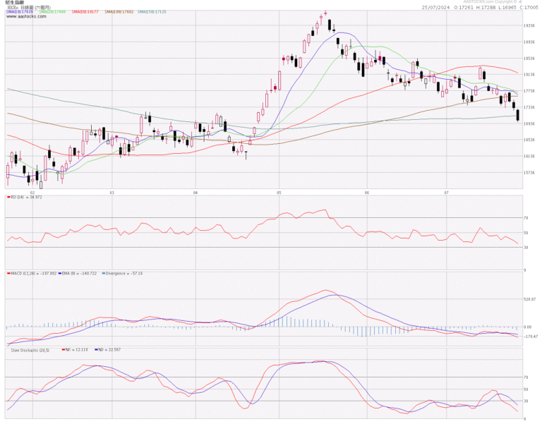 恒生指數分析 (25.7.2024)